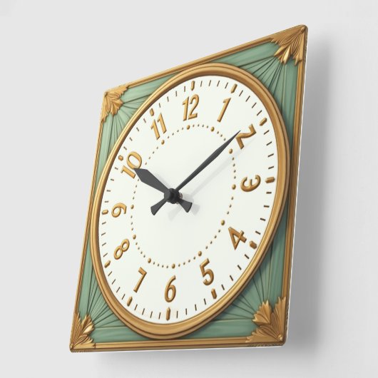 Art Deco Elegant Vierkante Klok (Hoek)