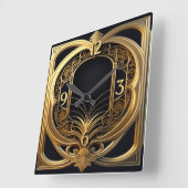 Art Deco Elegant Vierkante Klok (Hoek)