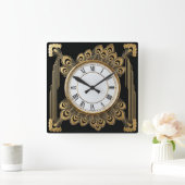 Art Deco Elegant Vierkante Klok (Huis)