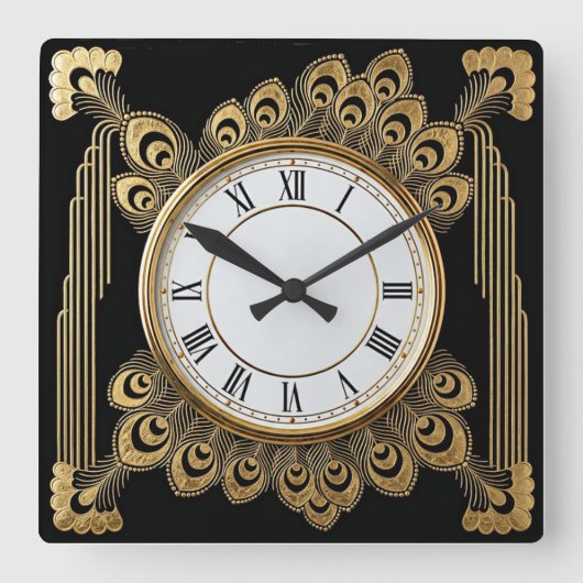 Art Deco Elegant Vierkante Klok (Voorkant)