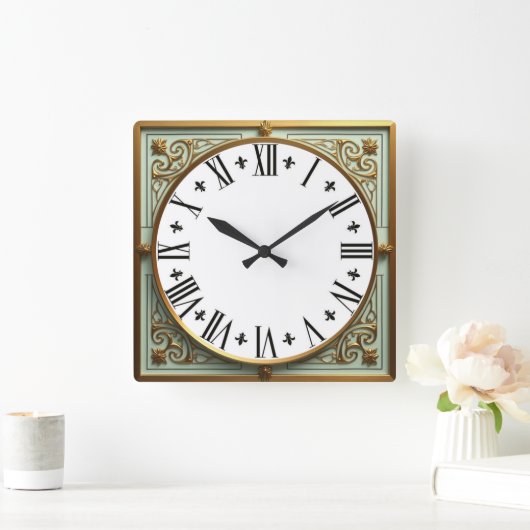 Art Deco Elegant Vierkante Klok (Huis)