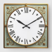 Art Deco Elegant Vierkante Klok (Voorkant)