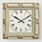 Art Deco Elegant White Vierkante Klok (Voorkant)