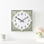 Art Deco Elegant Wit Vierkante Klok (Huis)