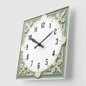 Art Deco Elegant Wit Vierkante Klok (Hoek)