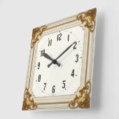 Art Deco Elegant Wit Vierkante Klok (Hoek)