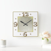 Art Deco Elegant Wit Vierkante Klok (Huis)