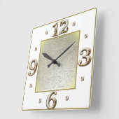 Art Deco Elegant Wit Vierkante Klok (Hoek)