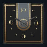 Art Deco-elegant zwart en goud Vierkante Klok<br><div class="desc">Geweldig klokontwerp. Je zult het leuk vinden als anderen. U kunt dit ontwerp vrij gebruiken voor andere producten die u wilt of om jouw tekst aan te passen en toe te voegen. Volg me voor meer. Met vriendelijke groet. Een leuke dag.</div>