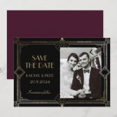 Art Deco Elegant Zwart Goud 20s Classic (Voorkant / Achterkant)