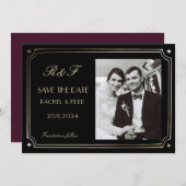 Art Deco Elegant Zwart Goud 20s Classic (Voorkant / Achterkant)