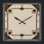 Art Deco Elegant Zwart Vierkante Klok<br><div class="desc">Geweldig klokontwerp. Je zult er net zo van houden als anderen. Wees vrij om dit ontwerp te gebruiken voor andere producten die u leuk vindt of om jouw tekst aan te passen en toe te voegen. Volg me voor meer. Met vriendelijke groet. Fijne dag.</div>
