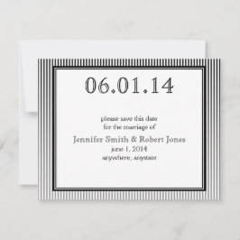 Art Deco Elegant Zwart-wit Save the Date