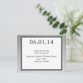 Art Deco Elegant Zwart-wit Save the Date (Staand voorkant)