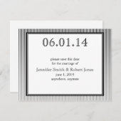 Art Deco Elegant Zwart-wit Save the Date (Voorkant / Achterkant)