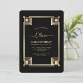 Art Deco Elegante 50e Verjaardag Kaart (Staand voorkant)