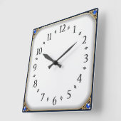 Art Deco Elegante Blauwe Vierkante Klok (Hoek)