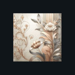 Art Deco: Elegante Botanicals en Geometrische Luxe Canvas Afdruk<br><div class="desc">Deze digitale kunst heeft een elegant, gestructureerd ontwerp met gestileerde bloemmotieven en botanische motieven in de tinten goud en zilver, geaccentueerd met subtiele geometrische patronen en rijke metaalachtige tinten, en straalt een moderne, maar tijdloze luxe uit.</div>