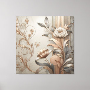 Art Deco: Elegante Botanicals en Geometrische Luxe Canvas Afdruk