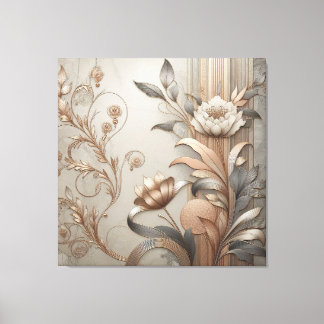 Art Deco: Elegante Botanicals en Geometrische Luxe Canvas Afdruk