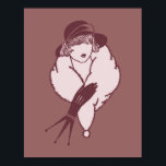Art Deco Elegante Dame in Pet Poster<br><div class="desc">Art deco elegante dame reproductie kunst poster print.</div>