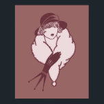 Art Deco Elegante Dame in Pet Poster<br><div class="desc">Art deco elegante dame reproductie kunst poster print.</div>