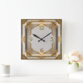 Art Deco Elegante Goud Vierkante Klok (Huis)