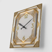 Art Deco Elegante Goud Vierkante Klok (Hoek)