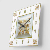 Art Deco Elegante Goud Vierkante Klok (Hoek)