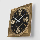 Art Deco Elegante Goud Vierkante Klok (Hoek)
