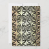 Art Deco Elegante Gouden Lijst Bruiloft Kaart (Achterkant)