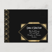 Art Deco elegante Great Gatsby RSVP uitnodiging Po (Achterkant)