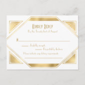 Art Deco elegante Great Gatsby RSVP uitnodiging Po (Voorkant)