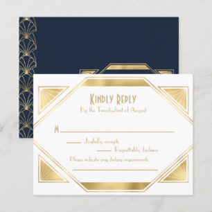 Art Deco elegante Great Gatsby RSVP uitnodigingska Uitnodiging Briefkaart