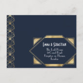 Art Deco elegante Great Gatsby RSVP uitnodigingska Uitnodiging Briefkaart (Achterkant)