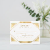 Art Deco elegante Great Gatsby RSVP uitnodigingska Uitnodiging Briefkaart (Staand voorkant)