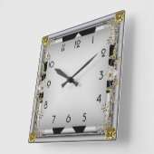 Art Deco Elegante Grijs Vierkante Klok (Hoek)