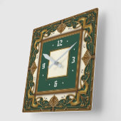 Art Deco Elegante Groen Vierkante Klok (Hoek)