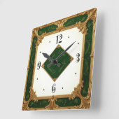 Art Deco Elegante Groen Vierkante Klok (Hoek)