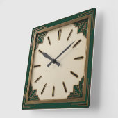 Art Deco Elegante Groen Vierkante Klok (Hoek)