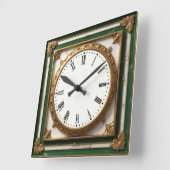 Art Deco Elegante Groen Vierkante Klok (Hoek)
