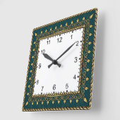 Art Deco Elegante Groen Vierkante Klok (Hoek)
