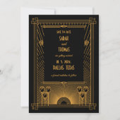 Art Deco Elegante klassieke bruiloft Save The Date (Voorkant)