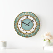 Art deco Elegante Mint Ronde Grote Klok (Huis)