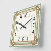 Art Deco Elegante Mint Vierkante Klok (Hoek)