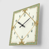 Art Deco Elegante Mint Vierkante Klok (Hoek)