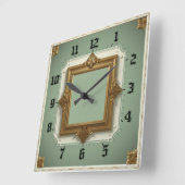 Art Deco Elegante Mint Vierkante Klok (Hoek)