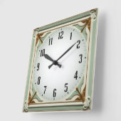 Art Deco Elegante Mint Vierkante Klok (Hoek)