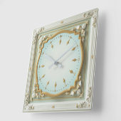 Art Deco Elegante Mint Vierkante Klok (Hoek)