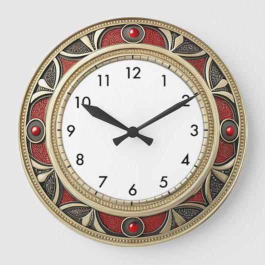 Art Deco Elegante Muur Grote Klok (Voorkant)